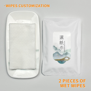 Lingettes humides jetables épaissies en pur <span class=keywords><strong>coton</strong></span> pour usage commercial, logo personnalisé pour hôtels et restaurants - Product Image 2