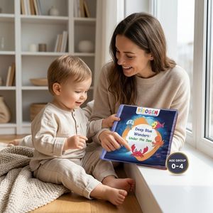 KIDOPEN Deep Blue Wonders Under The Sea Board Book pour enfants de 2 à 4 ans, livre d'apprentissage précoce en carton de 30 cm - Product Image 2