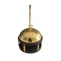 Chauffe-Plats de Luxe 8L en Acier Inoxydable à Carburant pour Mariage, Ensemble de Plats de Service Noir et Doré pour Buffet et Traiteur