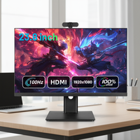 Nuevo Monitor de Computadora OEM de 23.8 Pulgadas IPS 1080P FHD 100Hz con Cámara Web Integrada para Escritorio, Oficina en Casa y Estudio