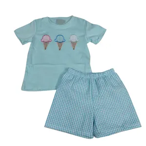 Maxine Hersteller Custom Soft T-Shirt Kurzarm Strick hemden Kids Boy Kleidung Sets