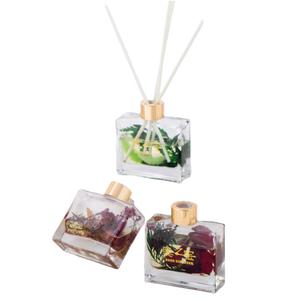 Diffuseur de roseaux de luxe 2025 avec fleurs séchées-Bouteille en verre décorative de 120ml Fournitures d'hôtel et <span class=keywords><strong>parfum</strong></span> de maison en gros - Product Image 1