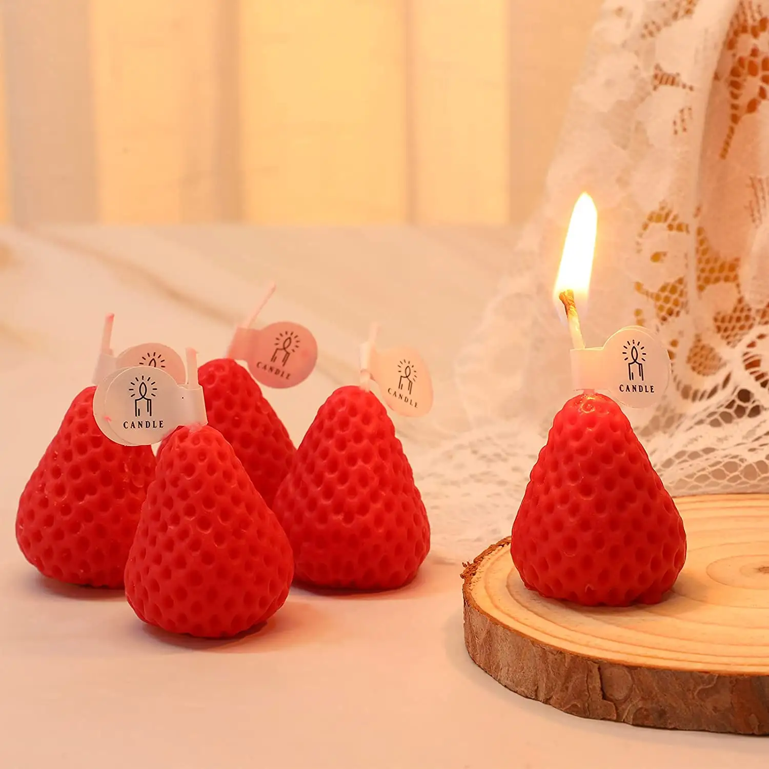 Soy Wax Cute Strawberry Scented Candles Party Candle