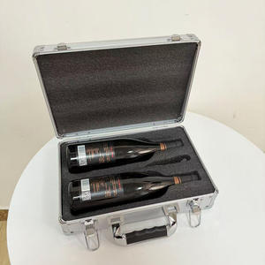 Caja de Almacenamiento de Vino de Aluminio para Dos Botellas, con Tapa Abatible, Embalaje de Regalo, Caja de Herramientas Metálica para Manualidades - Product Image 5
