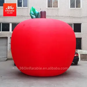 2020 new arrival factory price advertising inflatable red round apple,customized giant inflatable fruit orange with smile face