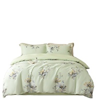 Parure de lit Alenhome 100% coton, 4 pièces, nouvelle collection, imprimé floral pastoral, housse de couette, drap plat, toutes saisons, linge de lit pour la maison et le dortoir