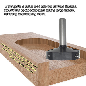 Fraises à <span class=keywords><strong>surfacer</strong></span> Spoilboard, conception à 2 ailes, pour l'aplatissement et le chanfreinage, <span class=keywords><strong>fraise</strong></span> à raboter, fraiseuse, raboteuse de surface, ODM/OEM, tige de 1/2 pouce - Product Image 4