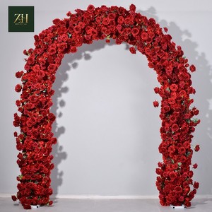 Arco Floreale Artificiale con Struttura in Metallo, Arco di Fiori Finti per Ingresso Matrimonio e Sfondo per Foto, Vendita all'Ingrosso - Product Image 4