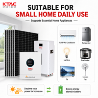 Système solaire hybride 20 kWh 550W avec panneaux solaires, onduleur 6,5 kW 48V 220V et batterie lithium 16 kWh Lifepo4, kit solaire