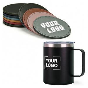 Popular Wholesale Pu Leather <b>Coasters</b> Personalized Custom Blank Hotel Restaurant Promo Business Gift Laserable Round <b>Coaster</b> - Product Image 1