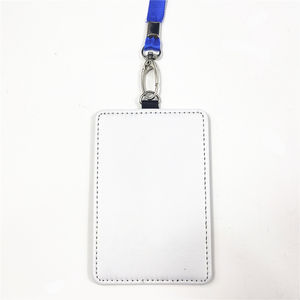 昇華ブランクカスタムPUレザー垂直バッジホルダー<span class=keywords><strong>ID</strong></span>カードカバーストラップ付き - Product Image 3