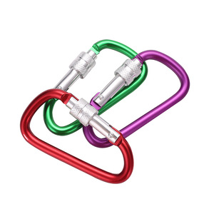 Mosquetón de Aluminio Tipo D JH-DSK-D1, Capacidad de Carga de 30 kg, Clip de Bloqueo, Gancho Multifuncional para Exteriores, Uso Universal - Product Image 3