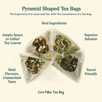 Mezcla de Té con Flores Secas y Frutas, Té Verde en Bolsa Piramidal de Fibra de Maíz, Té Negro Herbal Sin OMG