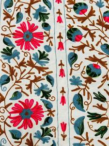 Traditional Cotton Suzani <b>Throw</b> Hand Embroidered Bedsheet <b>Bed</b> <b>Cover</b> Uzbek Textile Colorful Wall Decor - Product Image 2