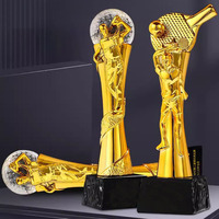 Trophées et récompenses en cristal de sport Championnat de basket-ball personnalisé Trophées en cristal de golf Trophée de badminton