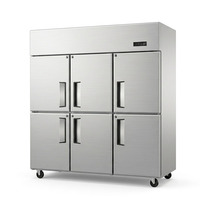 Refrigerador/Congelador Comercial Vertical de Doble Temperatura, Acero Inoxidable, Enfriamiento Directo, Personalización OEM para Cocina de Restaurante