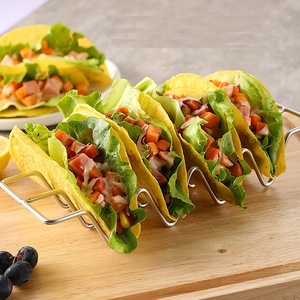 Soporte para Tacos de Acero Inoxidable con Forma de Ola, Capacidad para 4 Tacos, Antideslizante, Bandeja para Servir Comida Mexicana para Restaurante y Hogar - Product Image 2