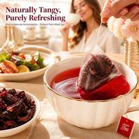 Sachets de thé d'hibiscus séché en gros, marque privée, fabricant de sachets de tisane, sachet de boisson Ruby Tisane en stock