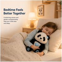 Peluche Panda Parlant Mignon pour Enfants, Doux et Adorable, à Câliner, avec Cœur LED