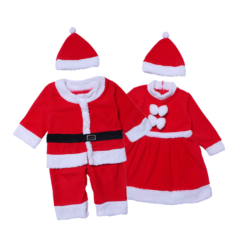 Costume de noël pour bébé, chapeaux de noël, robes de fille, Costumes de noël pour garçon, Costumes de père noël avec chapeau, vente en gros