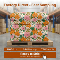 Couverture florale moderne à tons chauds, vente en gros directe d'usine, utilisable en toutes saisons, emballée sous vide dans un sac OPP, style vintage pour les fêtes