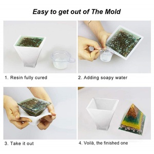 5 moldes de silicona DIY para resina, para hacer manualidades de resina, geodas, ágatas, posavasos artísticos, variedad de moldes de silicona para resina - Product Image 2