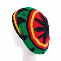 PARTYMENT hecho a mano de punto de ganchillo Color del arco iris Jamaica Bob Marley sombrero invierno Unisex étnico Rasta Kufi gorros