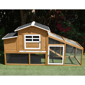 โรงเรือนเลี้ยงไก่ไม้กลางแจ้ง ขายส่ง โรงเรือนไก่ขนาดใหญ่แบบฟาร์ม พร้อมกล่องวางไข่ พื้นที่วิ่งเล่น คอกไก่ - Product Image 1