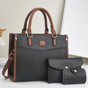 Ensemble de 3 sacs à main pour femmes de haute qualité en <span class=keywords><strong>cuir</strong></span> PU, sac fourre-tout, bandoulière, fermeture éclair, imperméable, design tendance et portable |   Article très vendu - Product Image 2