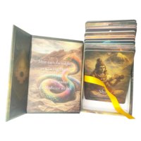 Vente directe d'usine, boîte rigide magnétique personnalisée, jeu de cartes de tarot anglaises avec guide, cartes de tarot personnalisées en gros