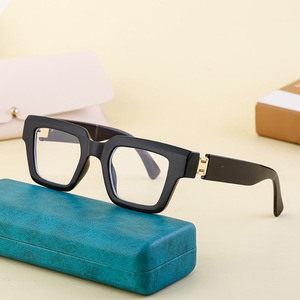 Montures de lunettes carrées KJ-2398 en PC et métal, monture complète unisexe, tendance mode, lunettes optiques à double usage - Product Image 1