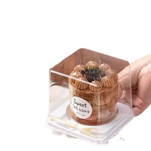 Hong Er Jetable PET Carré Transparent Jante Plateaux D'emballage Alimentaire pour Gâteau Au Fromage <span class=keywords><strong>Biscuit</strong></span> Strawberry-0.4mm Épaisseur SD16 Modèle - Product Image 4