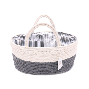 <span class=keywords><strong>Panier</strong></span> à <span class=keywords><strong>linge</strong></span> pliable de corde de coton de caddie de couche-culotte de bébé pour des enfants avec le séparateur amovible - Product Image 4