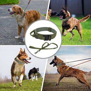 Collier pour chien personnalisé et ajustable, motif <span class=keywords><strong>camouflage</strong></span> rose uni, pour grands chiens, avec boucle métallique réglable, rembourré en nylon tactique - Product Image 4