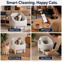 Bac à litière pour chat, intelligent, autonettoyant, sans odeur, toilette électrique pour animaux de compagnie avec application à distance