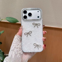 Coque de téléphone fantaisie avec nœud papillon pour iPhone Nouveaux modèles 18 17 16 15 Pro Max Étui antichoc en TPU PC 14 13 Custodia