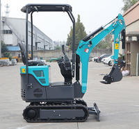 Mini-excavatrice KUUGAO 1T avec godet de 0,03 m³, puissance 7,6/10,1 kW, moteur KOOP/Briggs Stratton, pompe hydraulique Hengli, moteur sur chenilles haute performance