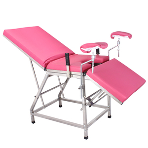 등자 gynae 의자가있는 스테인레스 스틸 수동 의료 부인과 검사 테이블 - Product Image 2