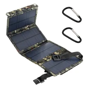 Smart Electronics 390w Full Black Foldable Solar Charger 5V Usb Output Devices Portable Solar Panel Charger