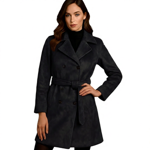 Chaqueta de Moto Vintage para Mujer, de Cuero de Oveja Premium, Ecológica, Impermeable, Corte Largo y Ajustado - Product Image 1