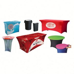 Housse de table personnalisée avec logo d'entreprise, nappe extensible personnalisée en spandex, personnalisation avec logo pour fête d'anniversaire - Product Image 2