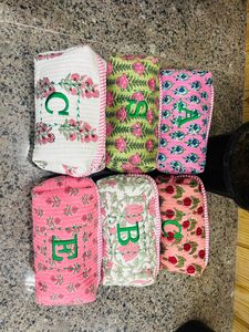 Bolsa de Maquillaje de Algodón Floral Hecha a Mano, Regalos para Damas de Honor, Bolsa de Cosméticos para Mujer, Gran Capacidad - Product Image 5