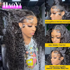 Nguyên Miến Điện Sâu Xoăn Sóng Tóc Giả Ấn Độ 13X6 Glueless Đầy Đủ HD Ren Phía Trước Tóc Giả Tóc Con Người Tự Nhiên Brazil Phía Trước Tóc Trinh Nữ Tóc Giả - Product Image 5