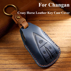 For Changan CS35 Plus CS55 PLUS CS75 PLUS Eado UNI-<b>T</b> UNI K Oushang X5 X7 EV Leather Car <b>Key</b> Case Cover Shell Fob - Product Image 1