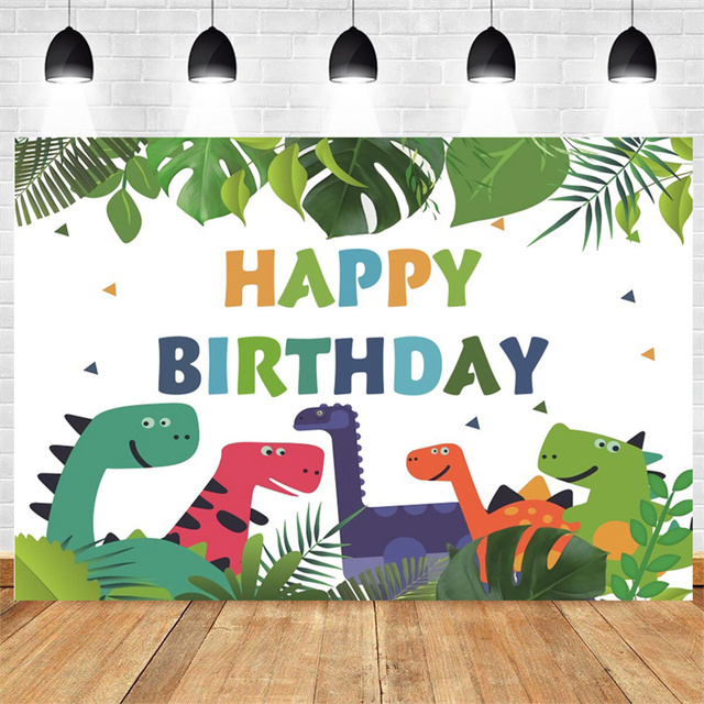 Dinosaur Birthday Party Photography Backdrop Jungle Tropical Safari Wild Poster Kid Photo Background Photo Studio Photozone Prop