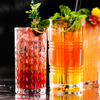 Gelas Wiski Kristal Berukir, Gelas Tumbler Old Fashioned dengan Alas Berat, Peralatan Bar Logo Kustom Grosir