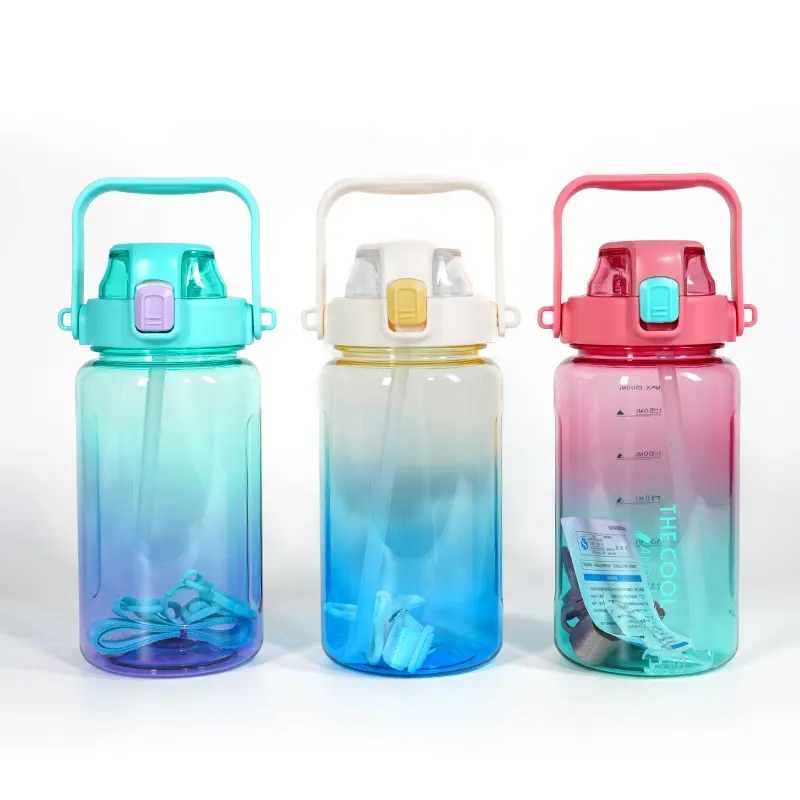 Garrafa de água esportiva infantil personalizada de venda quente, garrafa de água de viagem de plástico barata de alta qualidade com logotipo para crianças