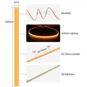 Tira de LED COB ADLED, Certificación CE, RoHS, UL, Ra90, 3 mm, Tira de LED COB Mini Ultrafina - Product Image 4