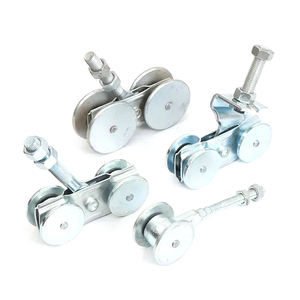 실버 슬라이딩 트랙 롤러 걸이 헛간 도어 레일 트롤리 휠 - Product Image 6