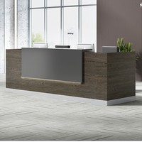 Comptoir de réception de bureau - Design simple, usage commercial, comptoir haut/bas pour l'accueil de l'entreprise